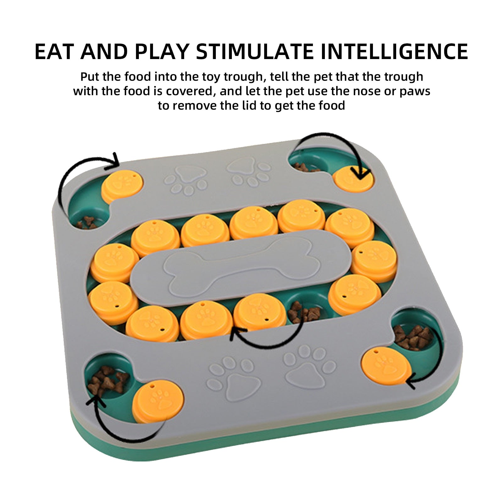 Interactive Dog Puzzle Toy with Slow Feeder Food Dispenser: Durable Anti-Beat Design for Mental Stimulation