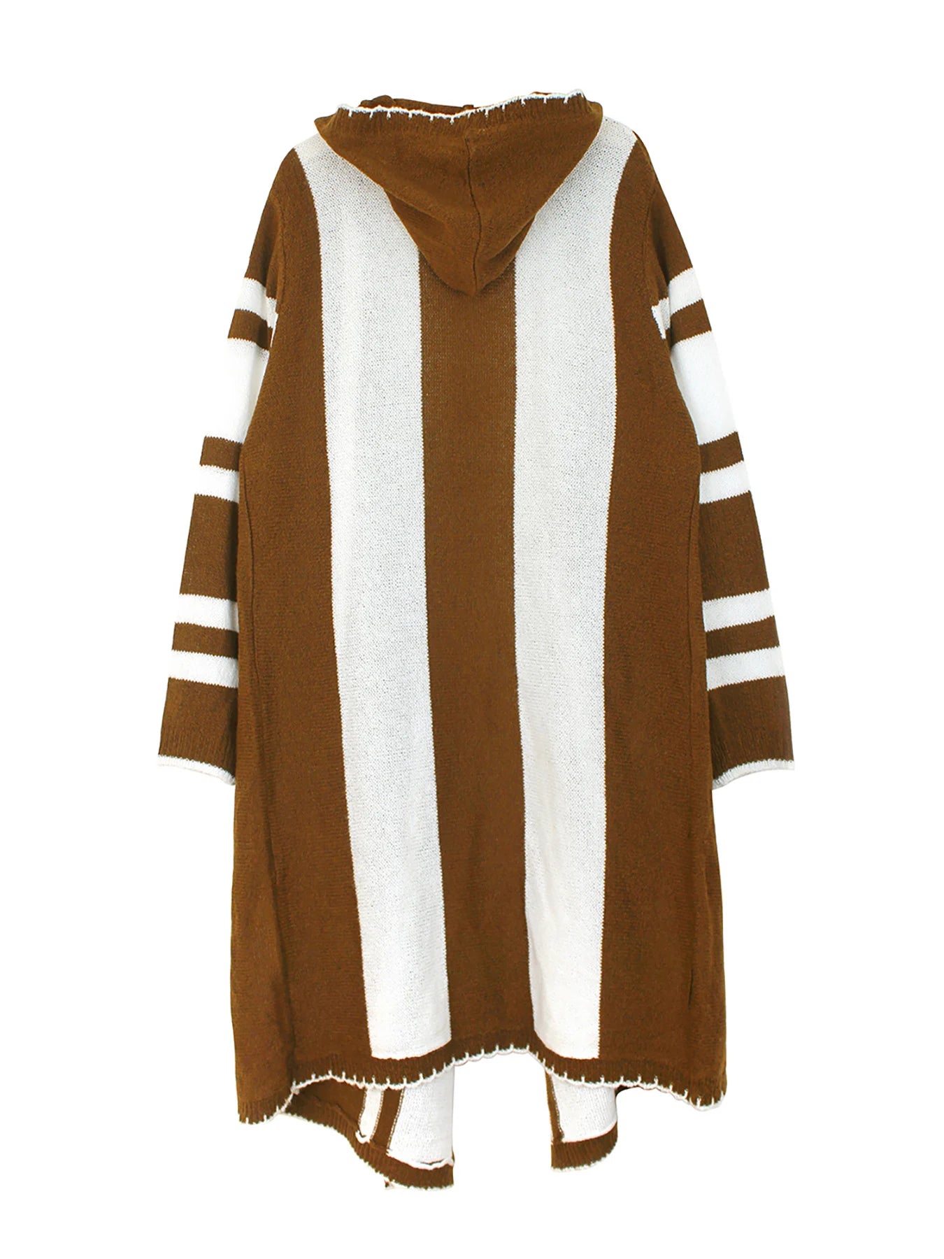 Women's Bohemian Long-Sleeve Striped Overcoat | Cozy Hooded Cardigan for Autumn and Winter