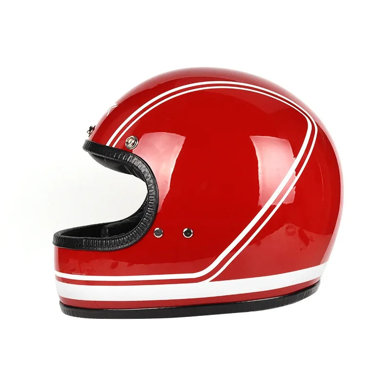 Retro Full Face Motorcycle Helmet with DOT and ECE Safety Certification - Unisex