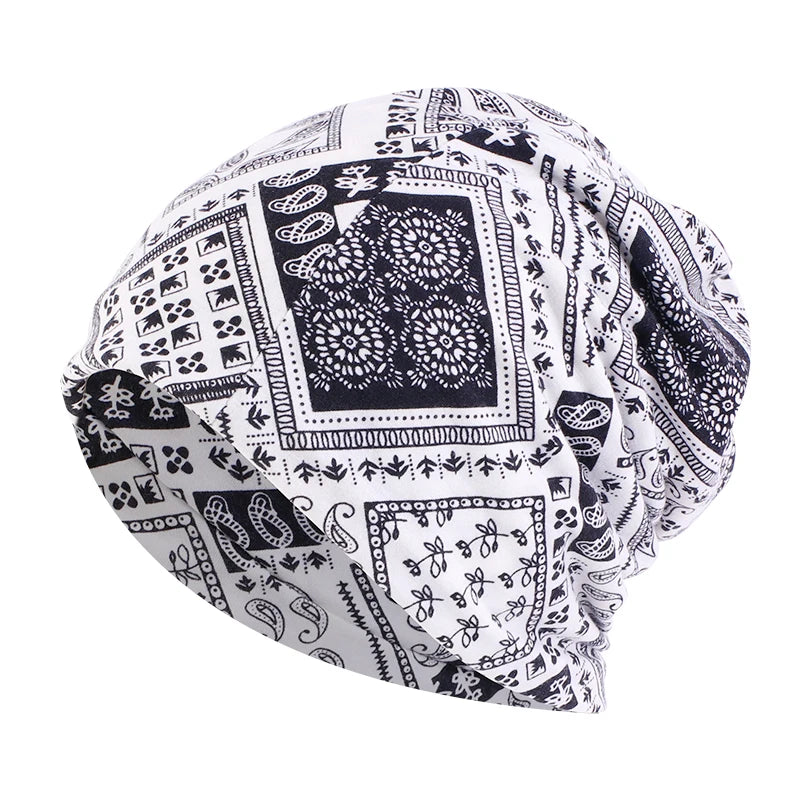 Paisley Pattern Beanie Hat for Men and Women - Baggy - Slouchy and Stylish