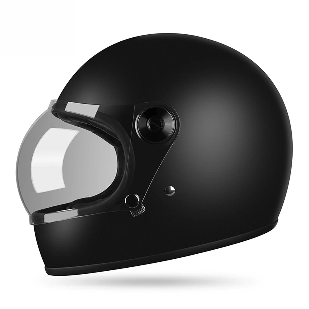 Full Face Motorcycle Helmet with Bubble Shield Visor - DOT Certified - Anti-Fall Protection - Wear-Resistant ABS Material - Breathable