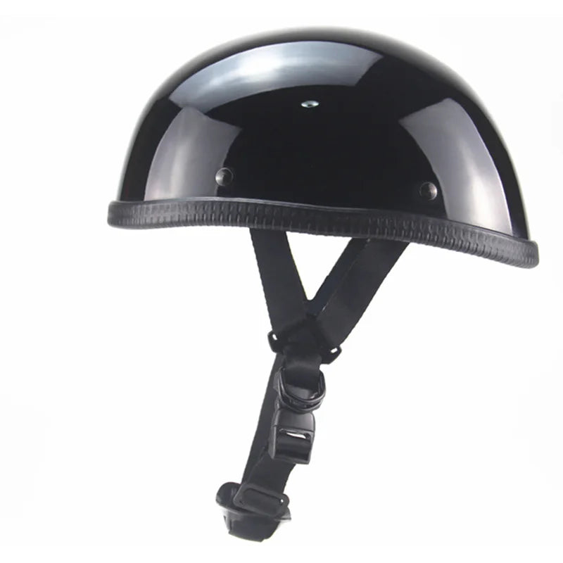 Classic Open Face Motorcycle Helmet - Soft Liner - Quick Release Buckle - DOT Approved - Half Face Safety Helmet