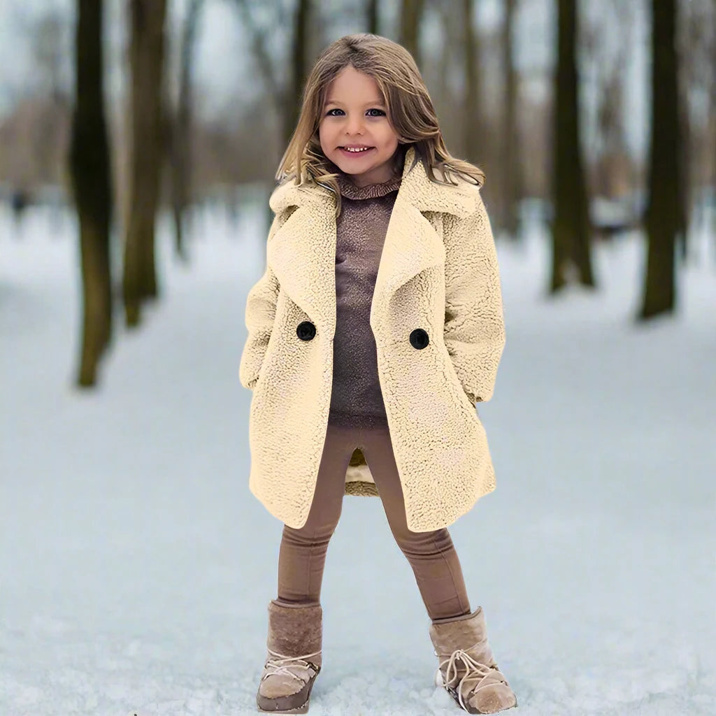 Cozy Lamb's Wool Winter Jacket for Boys and Girls | Fleece Single-Breasted Coats for Kids | Stylish Outerwear for Ages 2-8