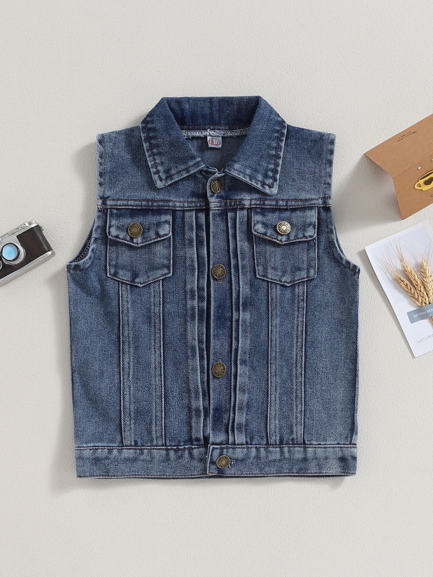 Kids Vintage Denim Vest - Sleeveless Jean Jacket for Boys & Girls Ages 3-7