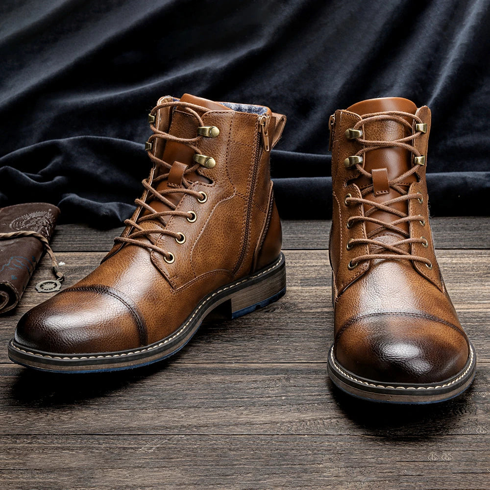 Retro Men's Synthetic Leather Boots - Stylish & Comfortable (US Sizes 7-13 Available)