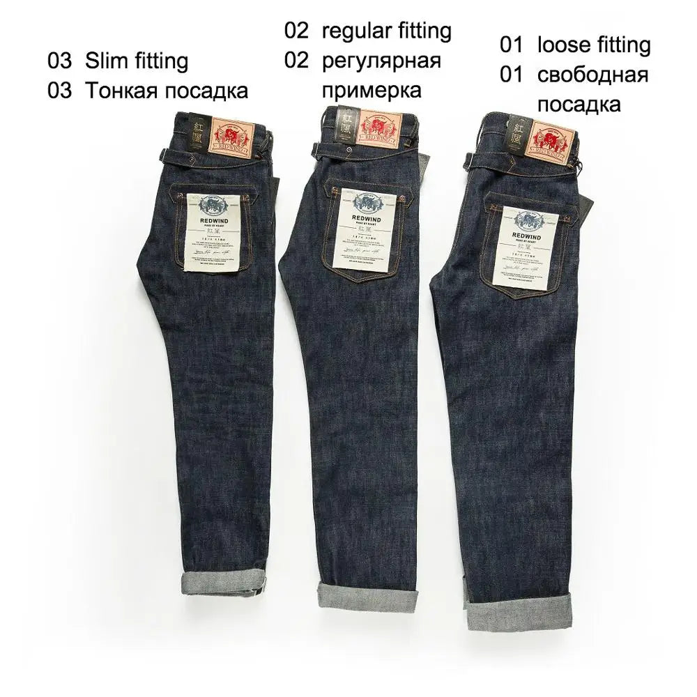 Men's Balikou Red Tornado Raw Indigo Selvedge Unwashed Denim Pants - Unsanforized Jean 16.5oz - Choose Your Ideal Fit - Wash Tips Recommended