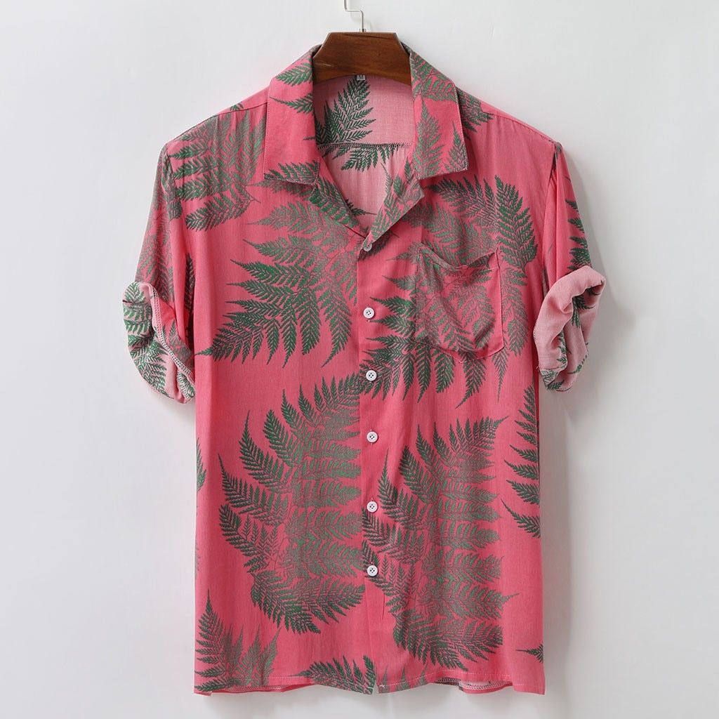 Men's High-Quality Breathable Hawaiian Short Sleeve T-Shirt - Modern Fit Polyester Fabric - Durable and Stylish - Ideal for Any Event