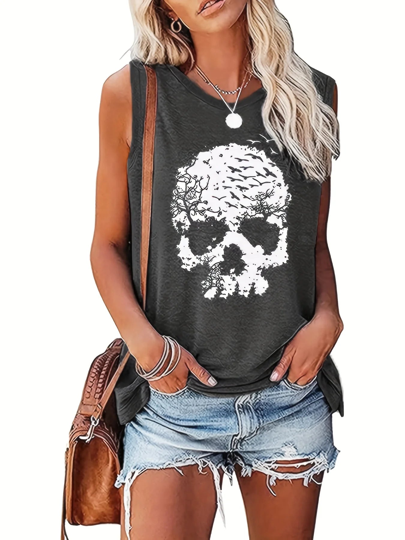 Women's Graphic Print Sleeveless Tank Top - Lightweight - Breathable and Comfortable