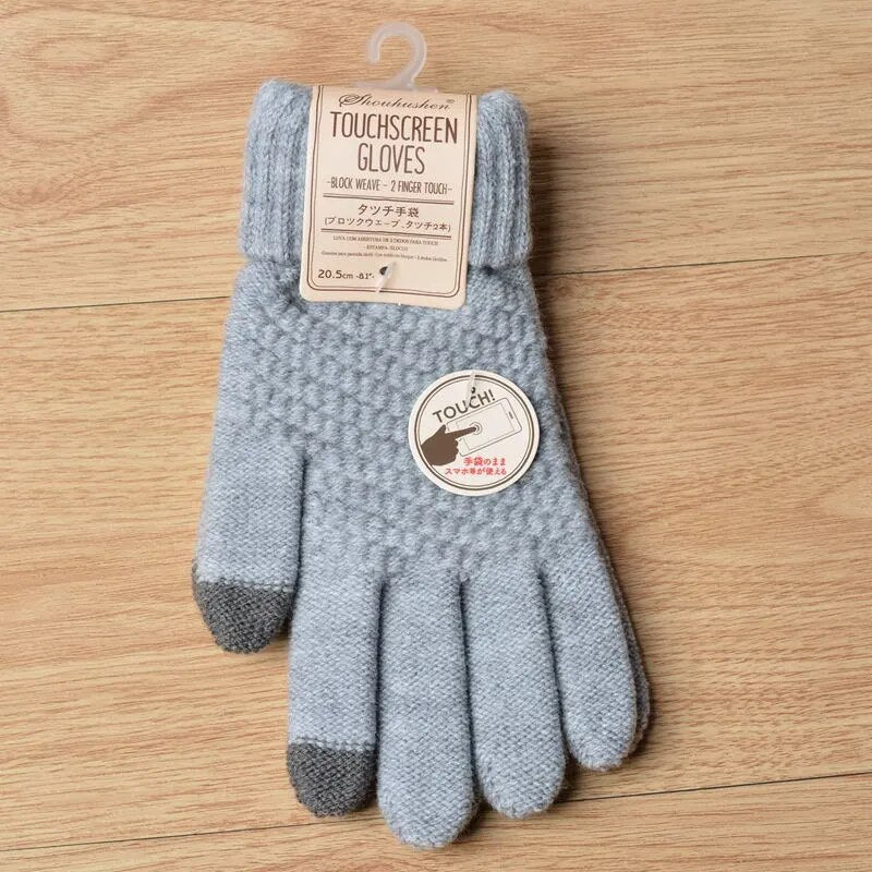 Unisex Full Finger Touch Screen Gloves - Warm Stretch Knit Mittens for Outdoor Activities