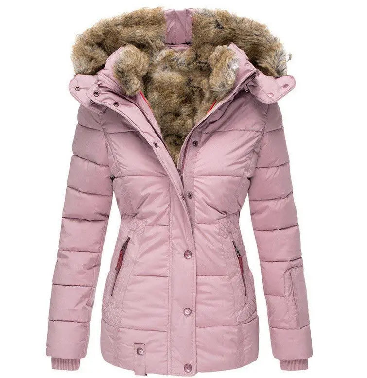 Women’s Slim Fit Fleece Lined Parka Jacket | Warm Winter Coat with Generous Hood and Functional Pockets