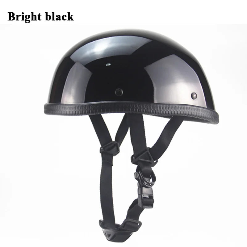 Classic Open Face Motorcycle Helmet - Soft Liner - Quick Release Buckle - DOT Approved - Half Face Safety Helmet