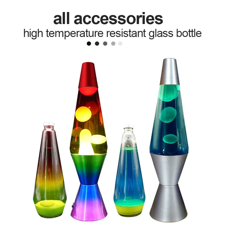 Lava Lamp Table Lamp with High-Quality Glass Bottle and LED Lighting