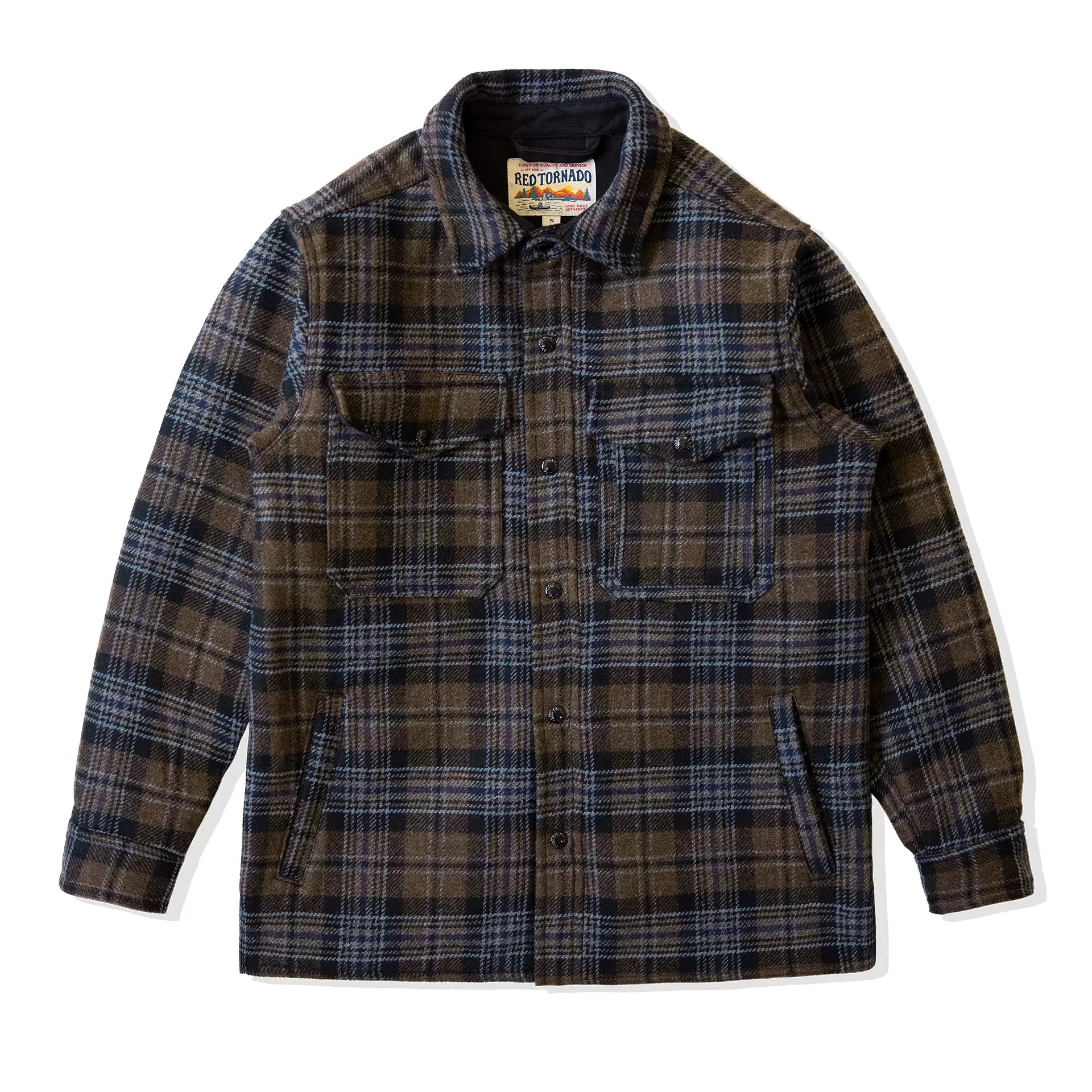 Men's Red Tornado Lined Plaid Jac-Shirt for Casual Autumn & Winter Wear