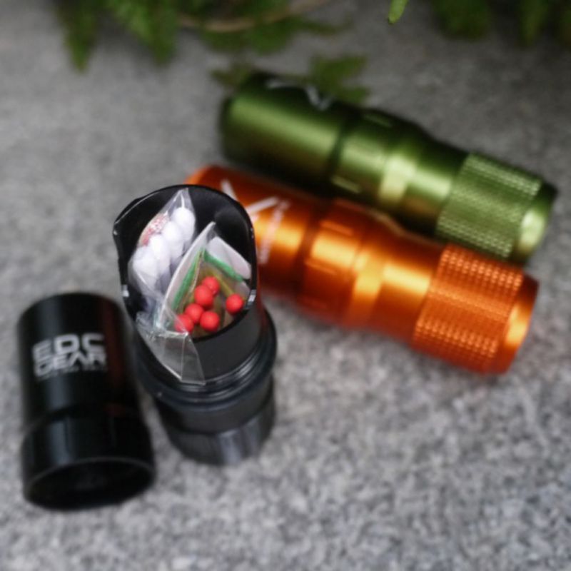 Waterproof Steel-Bonded Tungsten Carbide Sealed Storage Container 9.3cm Length 2.4cm Inside Diameter Black Green Orange