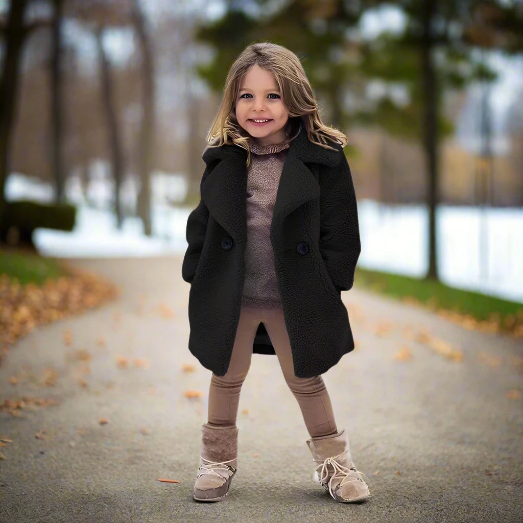 Cozy Lamb's Wool Winter Jacket for Boys and Girls | Fleece Single-Breasted Coats for Kids | Stylish Outerwear for Ages 2-8