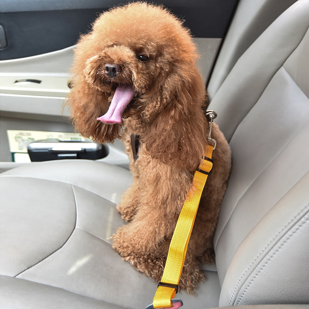 Travel Adjustable Pet Car Seat Belt: Secure and Comfortable Harness Leash for Safe Travel