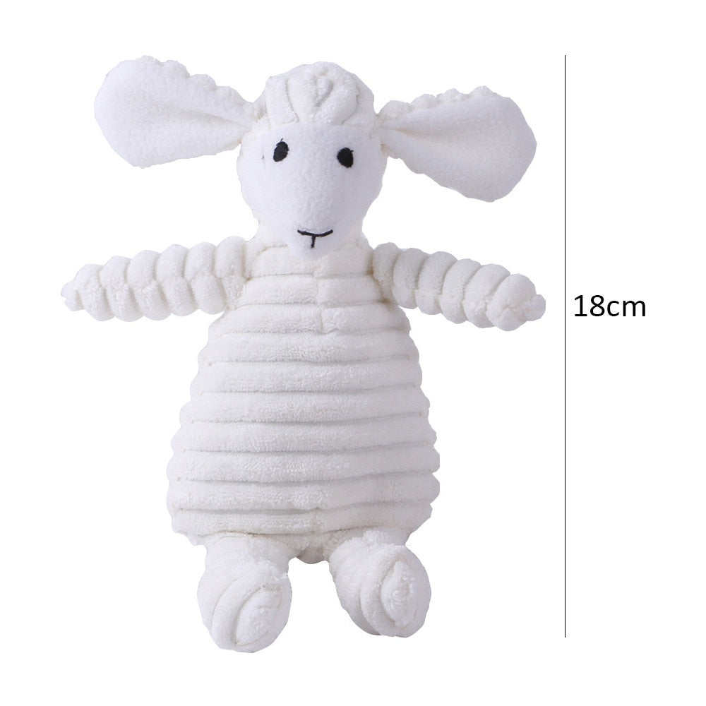 Bite-resistant Corduroy Plush Animal Dog Toy with Squeaker