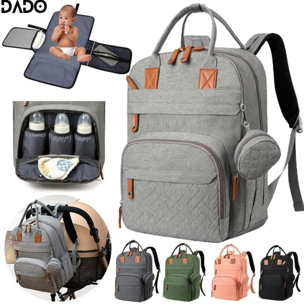 Multi-Functional Diaper Bag Backpack: Includes Changing Pad - Pacifier Holder and Stroller Straps for Easy Travel