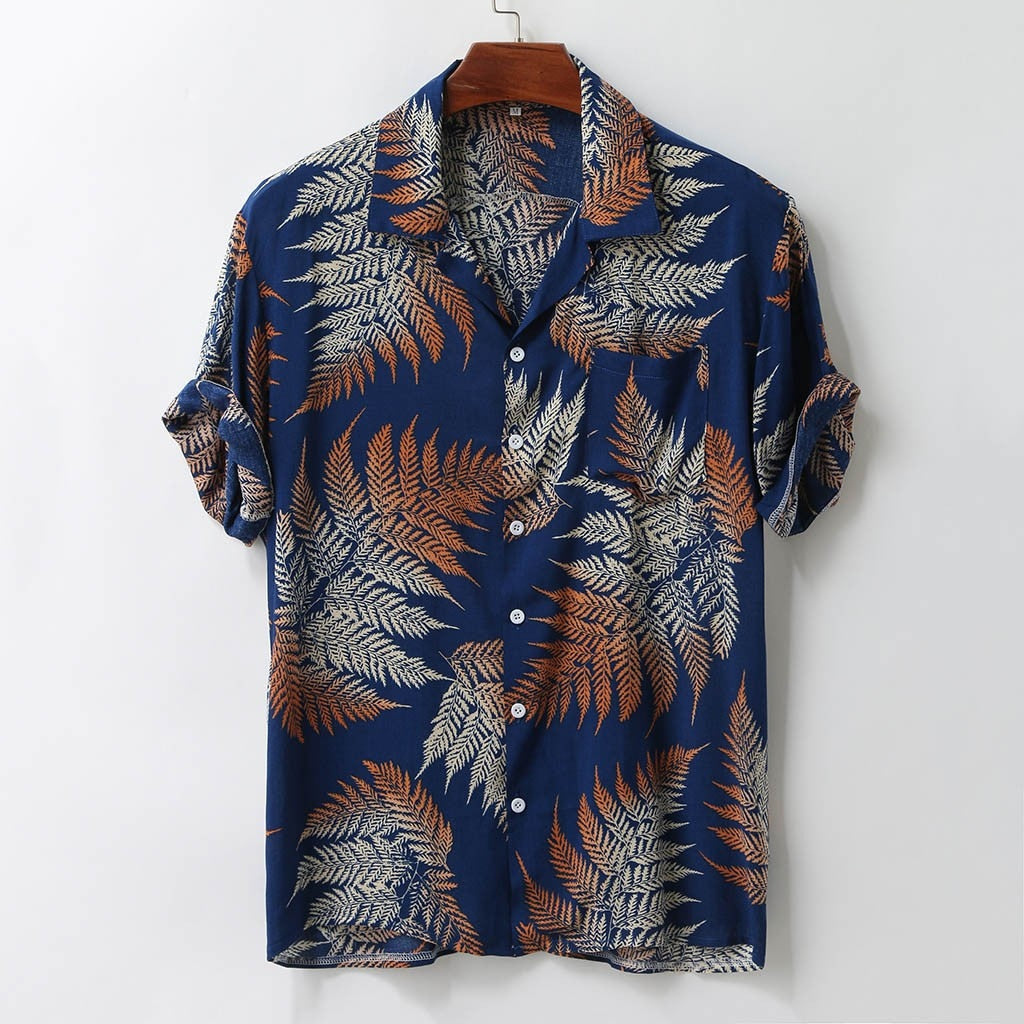 Men's High-Quality Breathable Hawaiian Short Sleeve T-Shirt - Modern Fit Polyester Fabric - Durable and Stylish - Ideal for Any Event