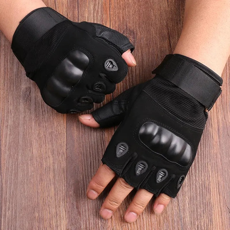 Men's Tactical Gloves for Military - Sports and Outdoor Activities - Half Finger Design