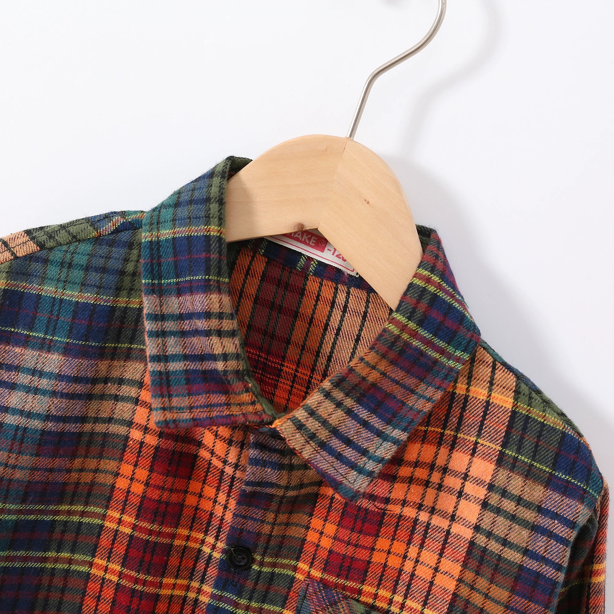 Stylish Kids Cotton Western-Style Flannel Shirt - Plaid O-Neck Design for Spring & Autumn Wear - Sizes Available for Boys & Girls Up To 12 Years Old