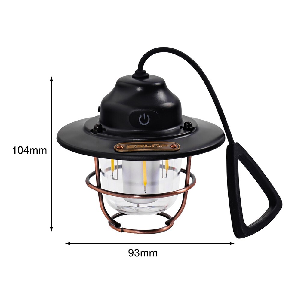 Retro Dimmable LED Waterproof Camping Lantern with USB Port To Charge Devices 4500mAH Battery Emergency Light Rechargeable