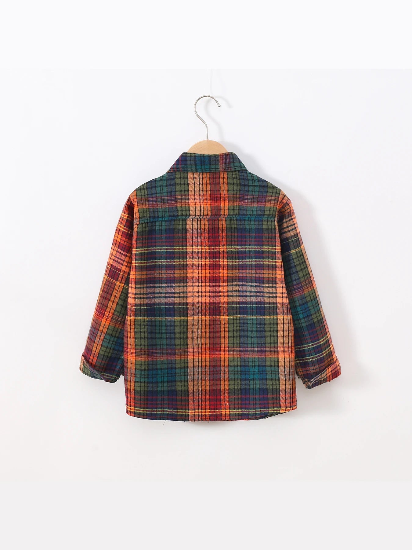 Stylish Kids Cotton Western-Style Flannel Shirt - Plaid O-Neck Design for Spring & Autumn Wear - Sizes Available for Boys & Girls Up To 12 Years Old