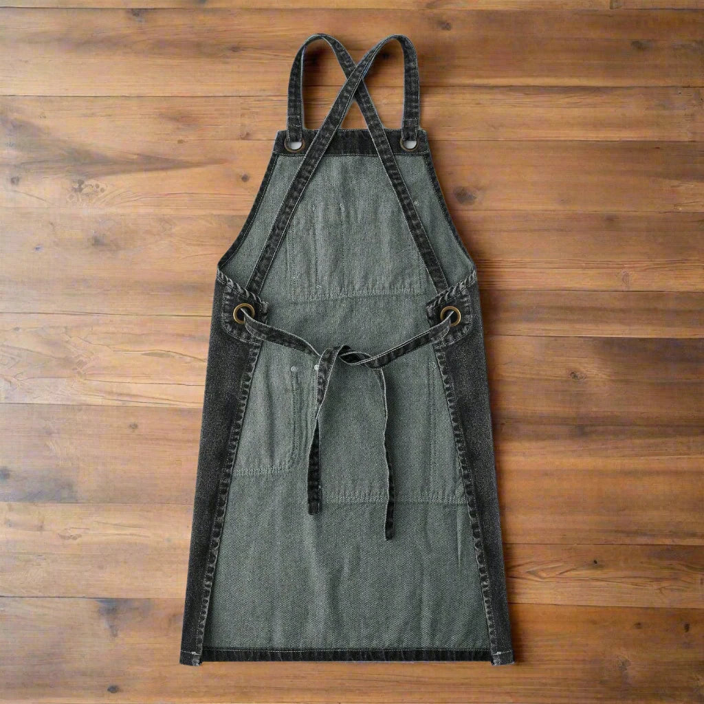 Premium Thick Denim Apron for Men & Women | Stylish Sleeveless Work Apron with Pockets