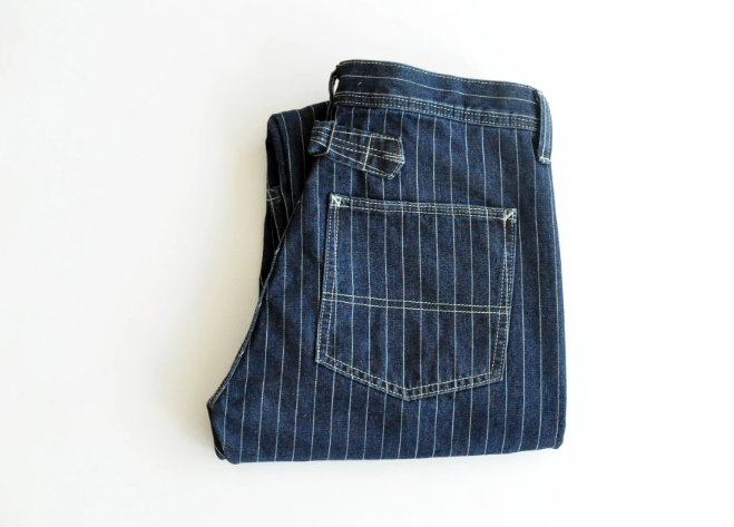 Men's Slim Fit Jeans with Striped Design and Button Fly Closure - Vintage Inspired High Quality Denim Jeans