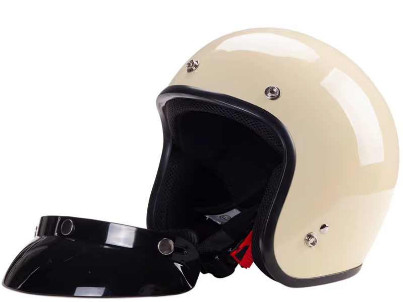 Classic Low Profile Open Face 3/4 Helmet with Visor and DOT/ECE Certification - ZOMBIES RACING ZR-207