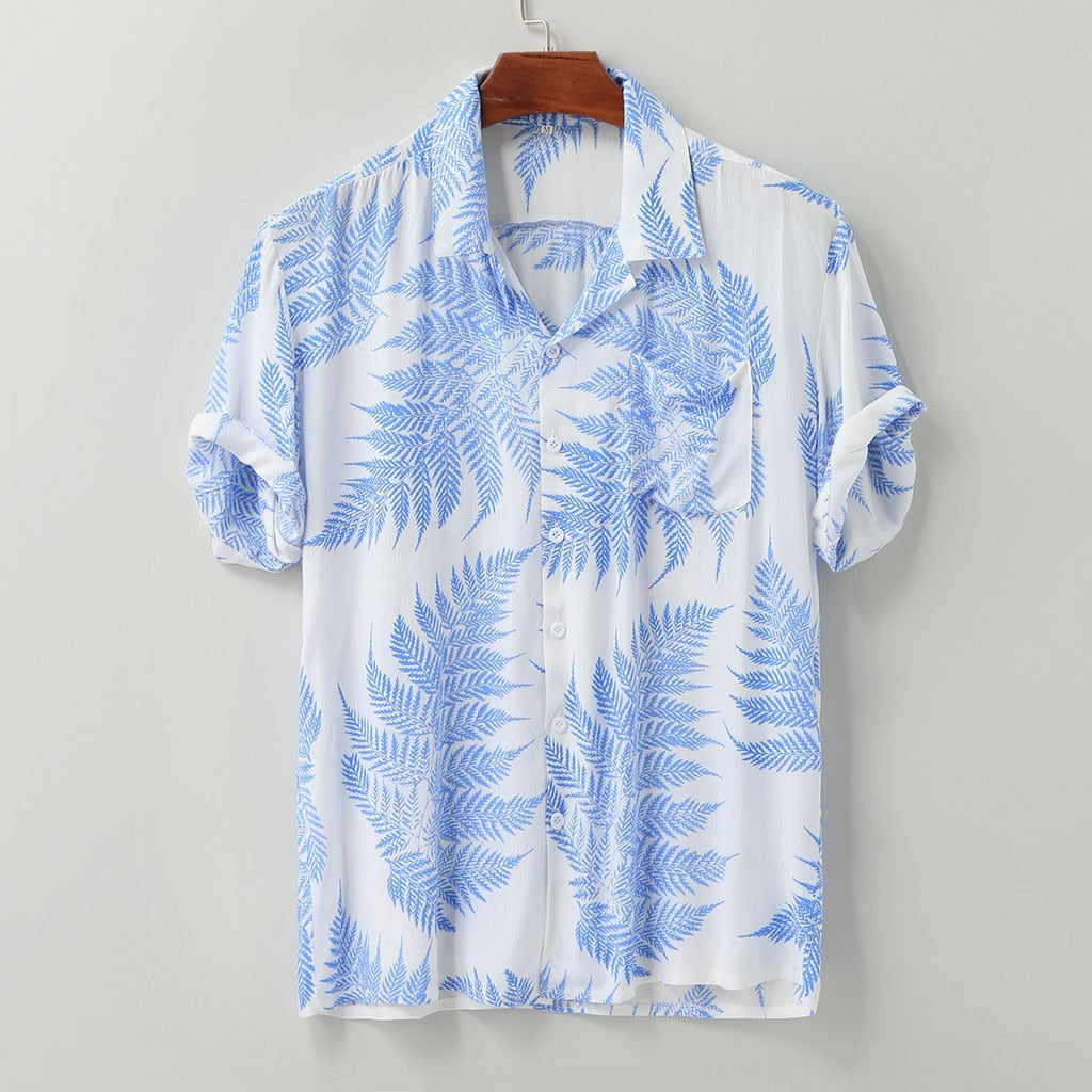 Men's High-Quality Breathable Hawaiian Short Sleeve T-Shirt - Modern Fit Polyester Fabric - Durable and Stylish - Ideal for Any Event