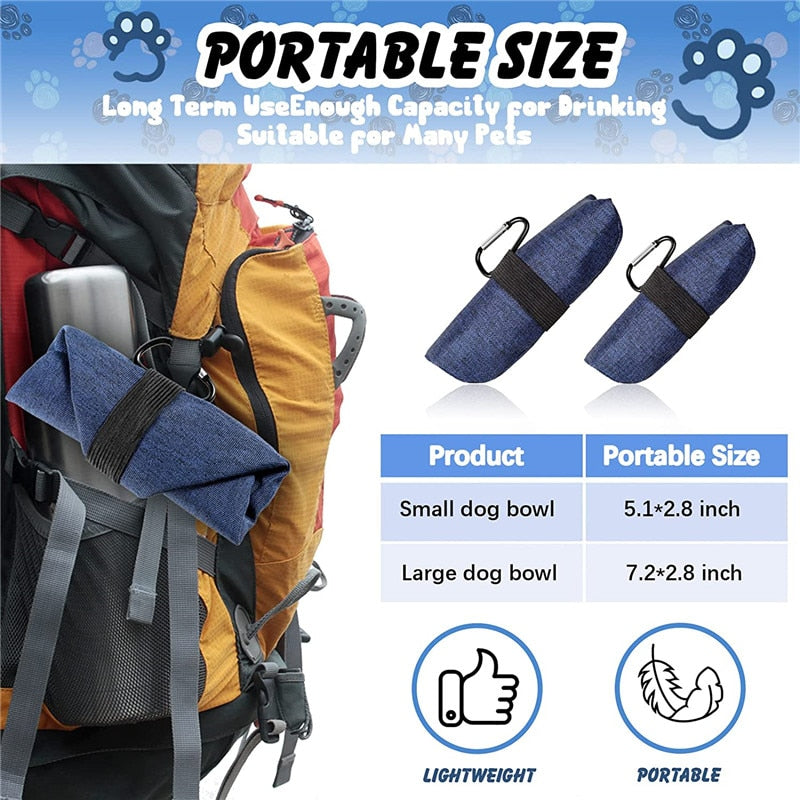 Ultimate Portable Dog Bowl: Durable Lightweight Waterproof Foldable - Ideal for On-the-Go Adventures with Your Furry Friend