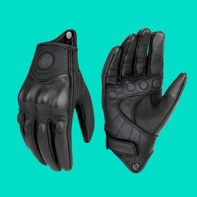 MOTOWOLF Unisex Real Leather Motorcycle Gloves Waterproof Windproof Breathable Touchscreen Year-round Use