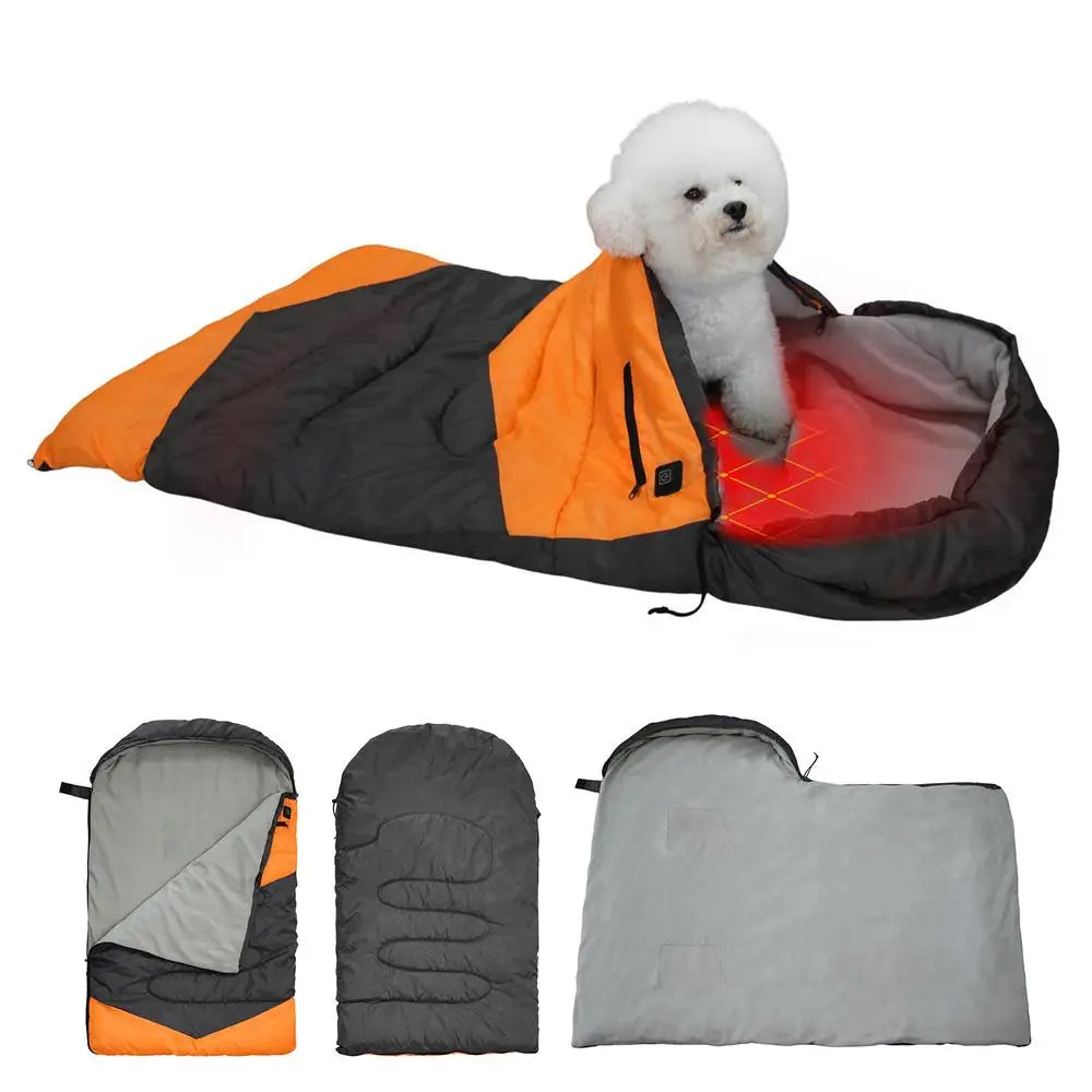 Electric Heating Dog Sleeping Bag | Thickened Warm Pet Bed for Outdoor Camping & Indoor Use | Cozy Heat Pad for Cats and Dogs