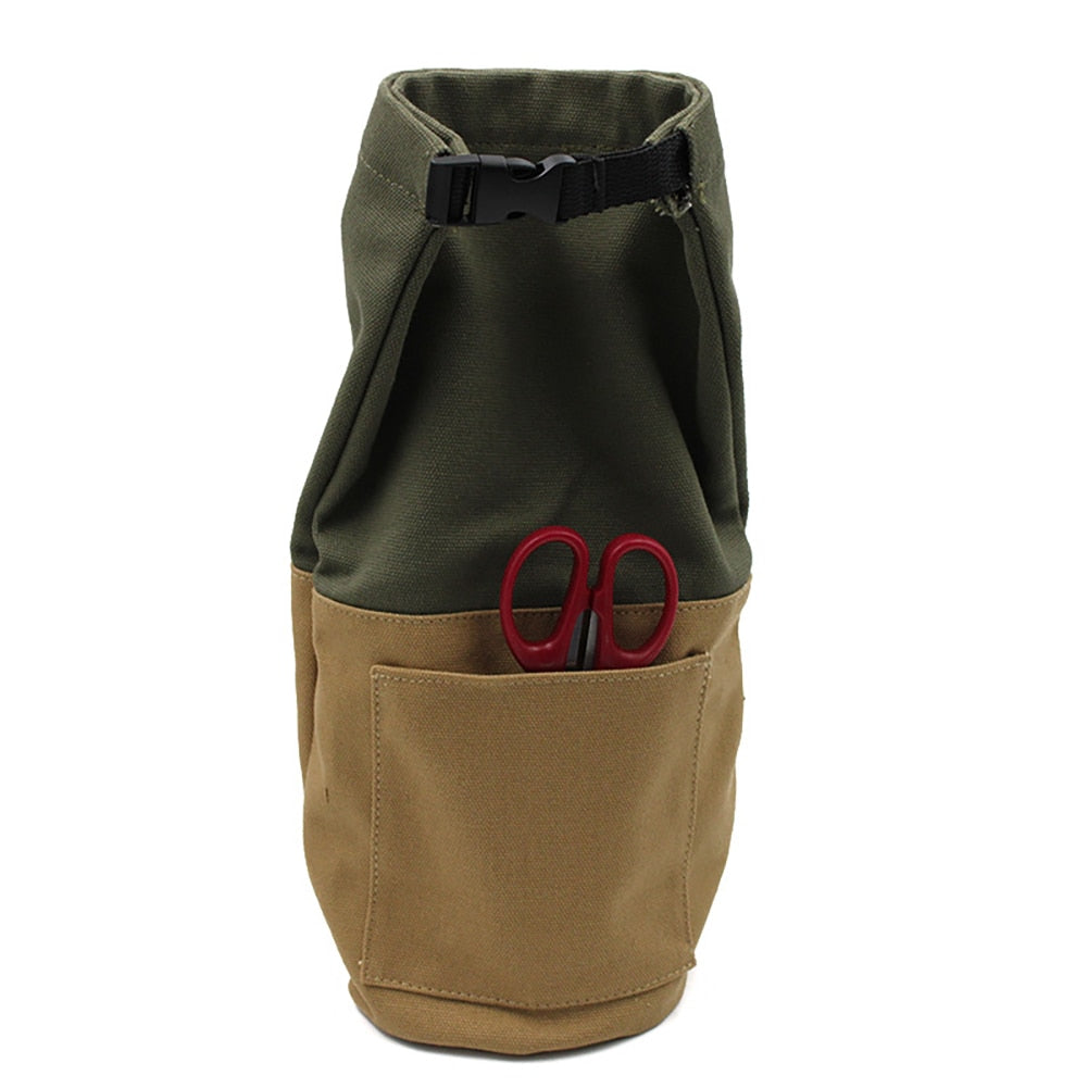 Canvas Kerosene Lamp Pouch with Pockets - Durable Storage Solution for Outdoor Adventures