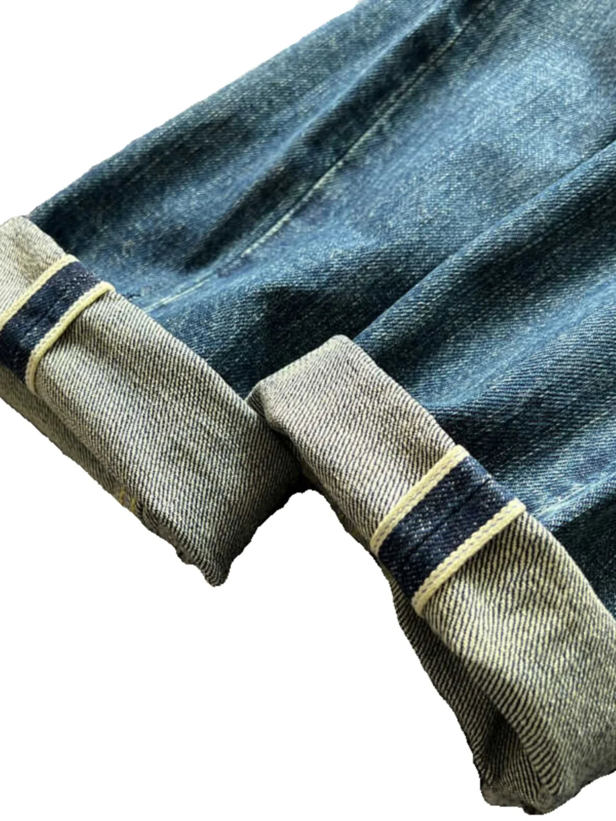 Vintage Red Selvedge Denim Jeans for Men - 100% Cotton - Tapered Straight Leg - 4-Season Wear