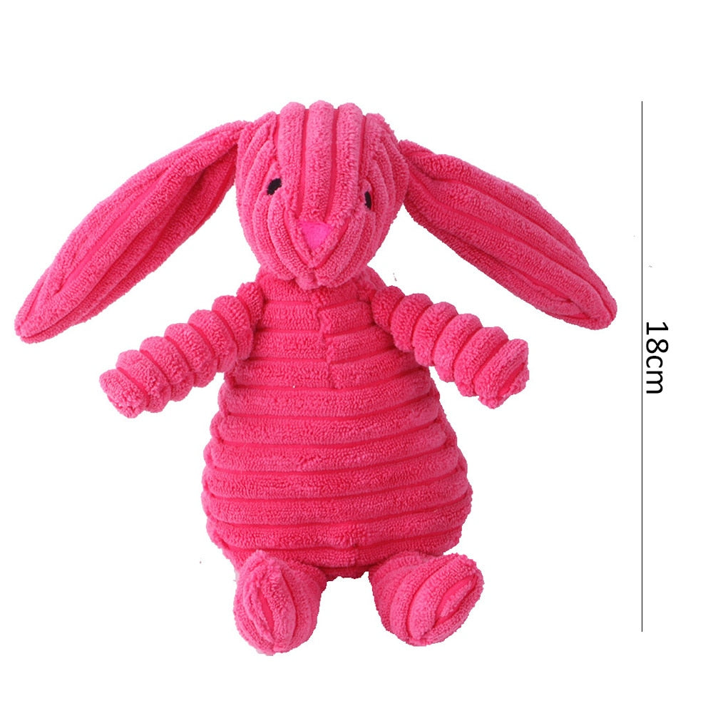 Bite-resistant Corduroy Plush Animal Dog Toy with Squeaker