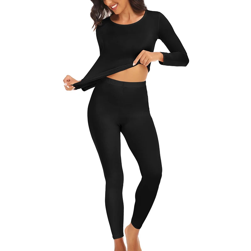 Ultra-Soft Thermal Underwear Set for Women | Long Johns Base Layer for Cold Weather, Moisture-Wicking Top and Bottom