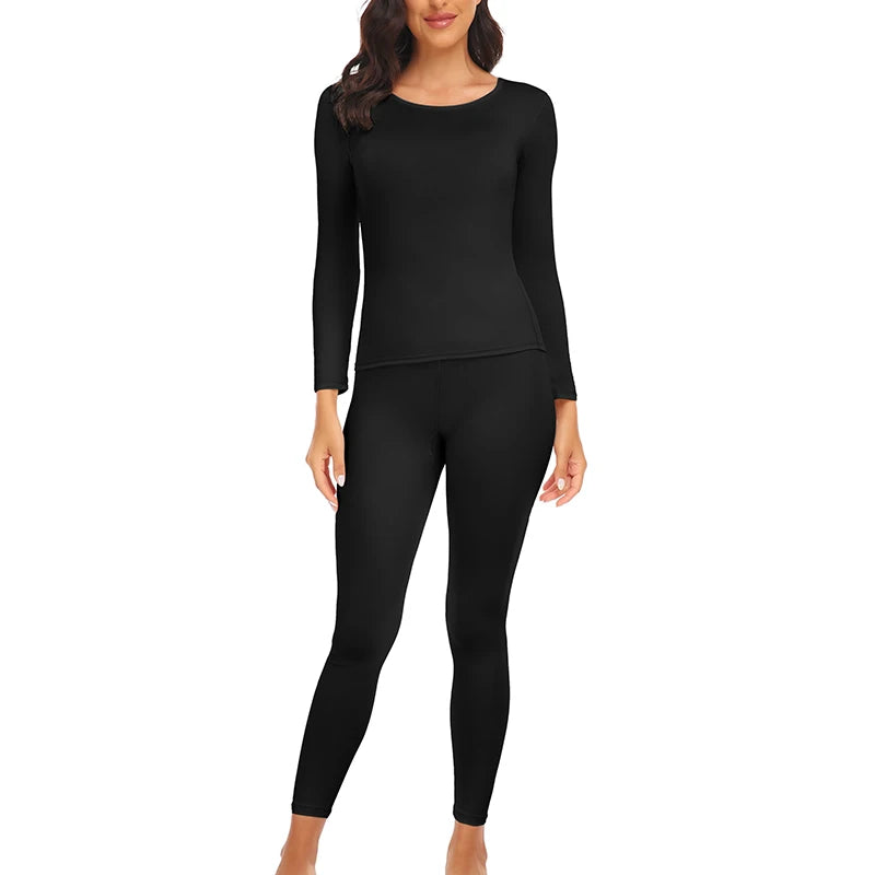 Ultra-Soft Thermal Underwear Set for Women | Long Johns Base Layer for Cold Weather, Moisture-Wicking Top and Bottom