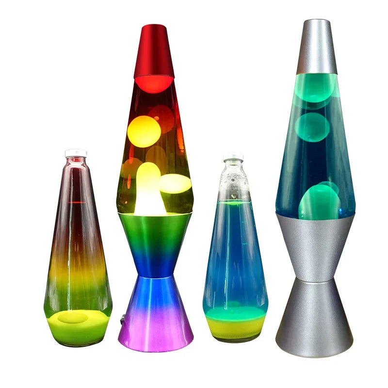 Lava Lamp Table Lamp with High-Quality Glass Bottle and LED Lighting