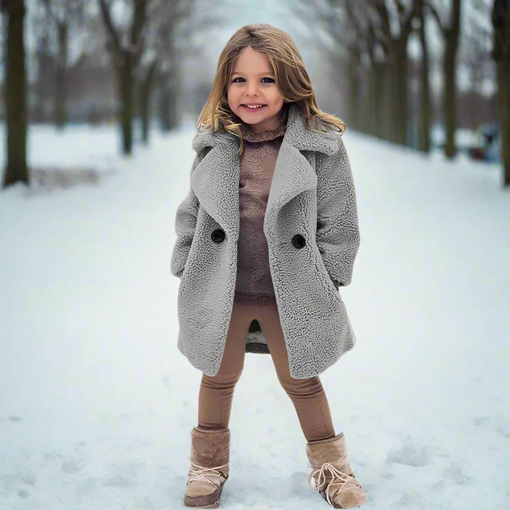 Cozy Lamb's Wool Winter Jacket for Boys and Girls | Fleece Single-Breasted Coats for Kids | Stylish Outerwear for Ages 2-8