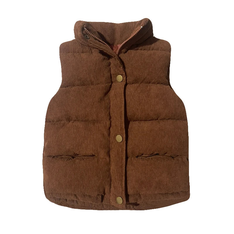 Warm Corduroy Vests for Kids | Casual Cotton Jackets for Boys and Girls | Thick Autumn Winter Waistcoats