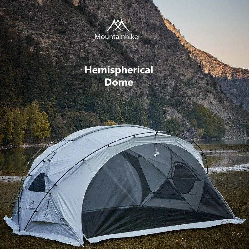 Rainproof Mountainhiker 15D Oxford Dome Tent - 5-8 Person Spring & Winter Tunnel Shelter for Camping and Leisure Activities