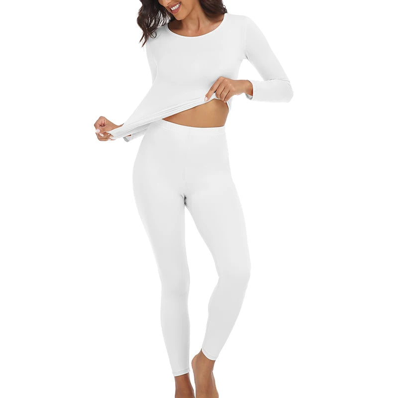 Ultra-Soft Thermal Underwear Set for Women | Long Johns Base Layer for Cold Weather, Moisture-Wicking Top and Bottom