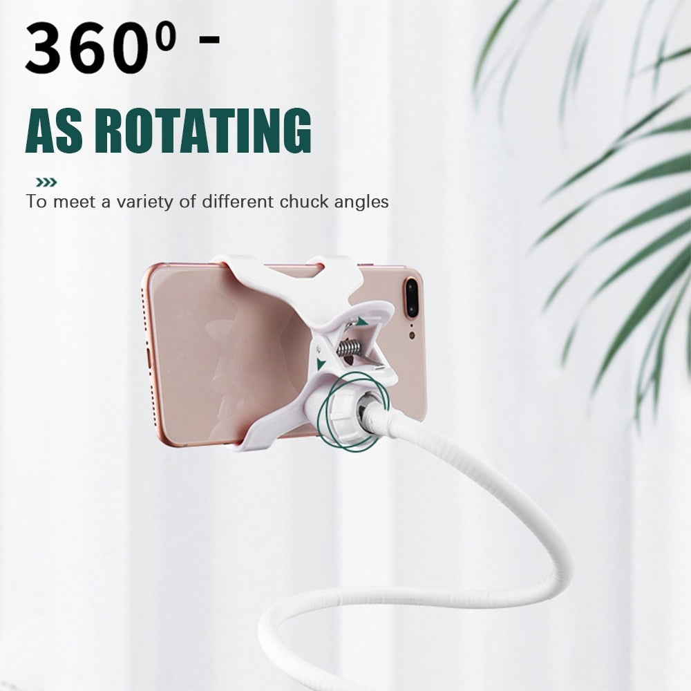 360-Degree Clip Portable Flexible Mobile Phone Holder Table Mount Stand