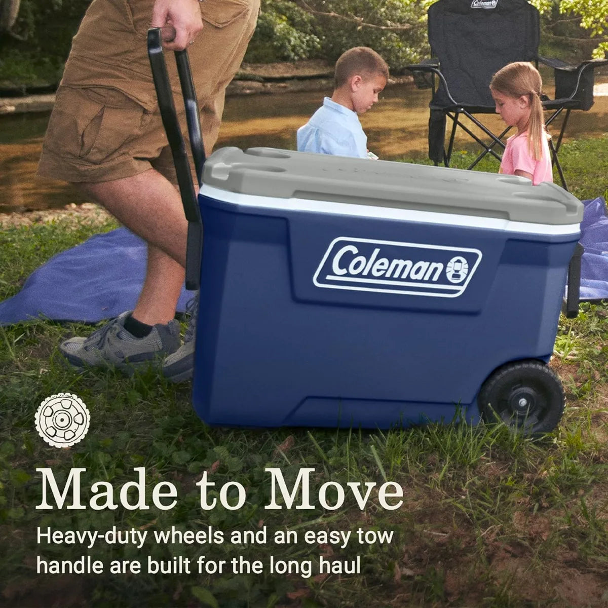 Coleman 316 Series Insulated Wheeled Cooler - 62Qt Capacity - TempLock FX - Leak-Proof - Heavy Duty Wheels - Portable Outdoor Cooler