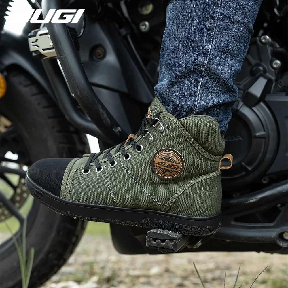 ALPINES FOX Breathable Non-Slip Motorcycle Boots for Men and Women | Protective Biker Shoes | Casual Sneakers