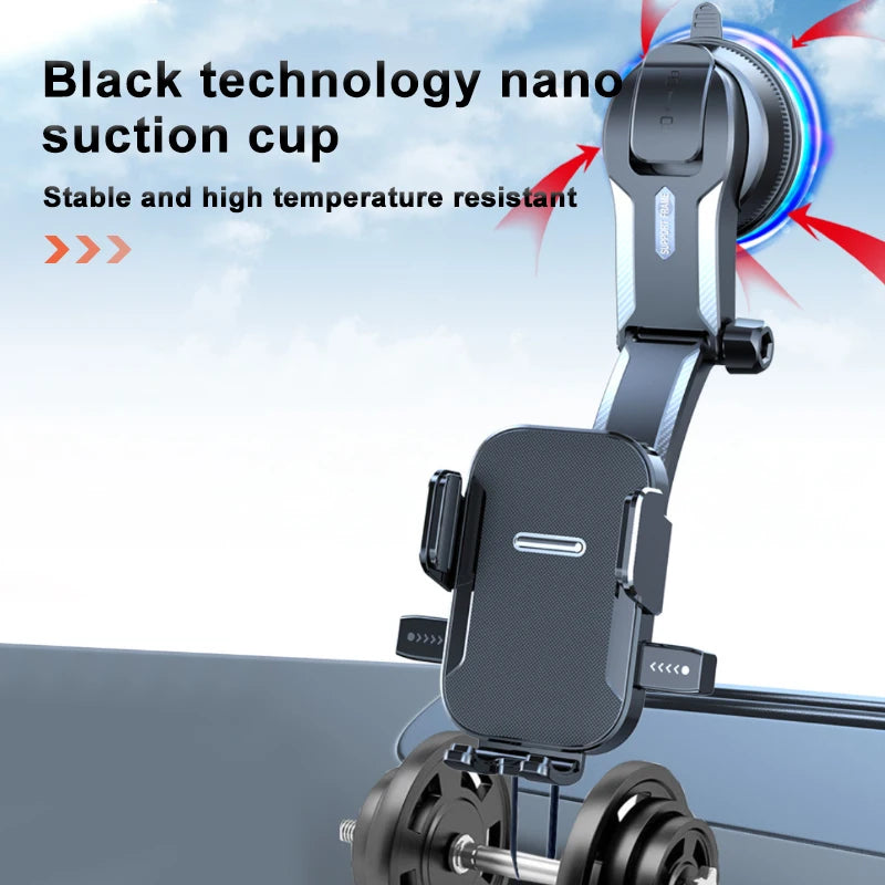 SEAMETAL Compact Universal Cell Phone Holder Bracket for Cars - Desks - Windshields - 3-7 Inch Phones