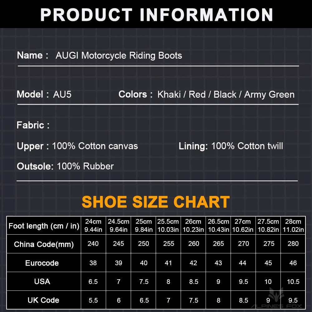 ALPINES FOX Breathable Non-Slip Motorcycle Boots for Men and Women | Protective Biker Shoes | Casual Sneakers