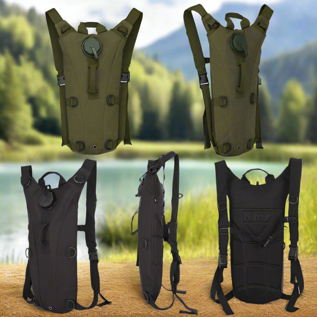 Tactical Lightweight Outdoor Water Bag Backpack 3L Wear-Resistant Waterproof Nylon Fabric Polyester Lining